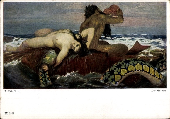 Artist Postcard Böcklin, A., Nereid