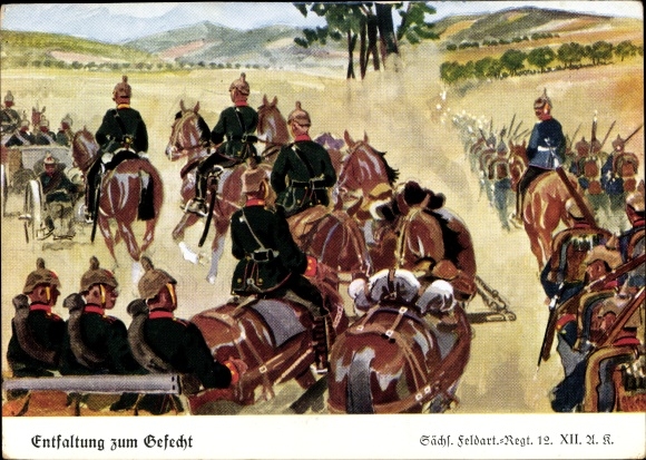 KP artysty Döbrich Steglitz, opracowanie do bitwy, Sächs. Pułk Artylerii Polowej 12, XII. AK