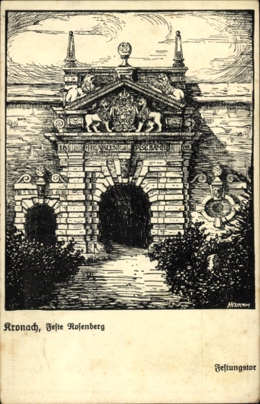 Künstler Ak Kronach in Oberfranken, Festung Rosenberg