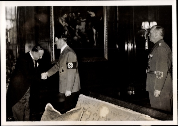 Foto Hoffmann, Hitler und der Königlich Jugoslawische Außenminister Markowitsch, von Ribbentrop,1939