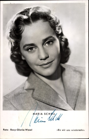Ak Schauspielerin Maria Schell, Portrait, Bis wir uns wiedersehn, Autogramm