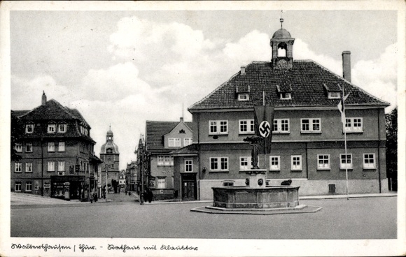 Ak Waltershausen in Thüringen, Rathaus, Klaustor