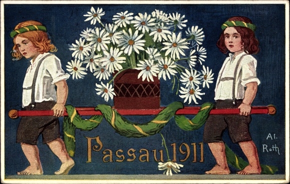 Artist Postcard Roth, Passau in Lower Bavaria, celebratory PC 24-25. June 1911, St. Margaret's Day