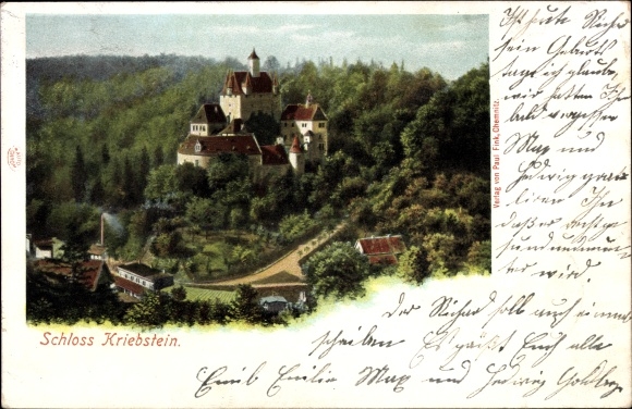 Postcard Kriebstein Mittelsachsen, Kriebstein Castle, Burg