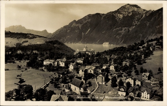 KP Morschach Kt Schwyz Szwajcaria, Panorama, Jezioro Czterech Kantonów