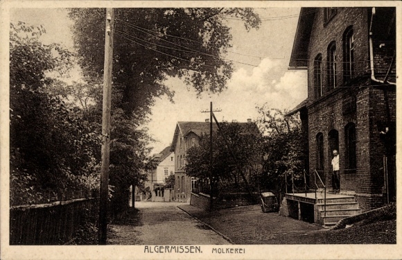 Postcard Algermissen in Lower Saxony, dairy