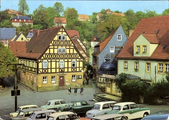 Ak Hohnstein Sächsische Schweiz, Marktplatz