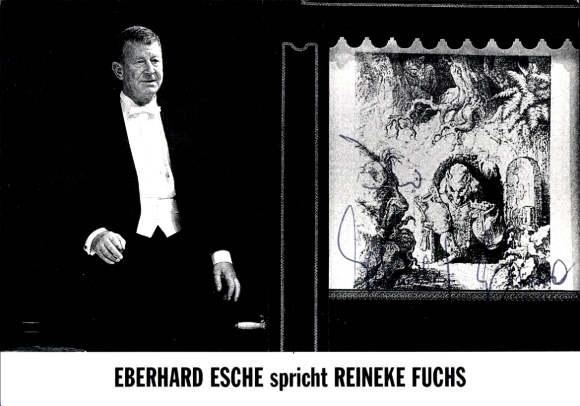 Ak acteur Eberhard Esche, portret, handtekening, spreekt Reineke Fuchs