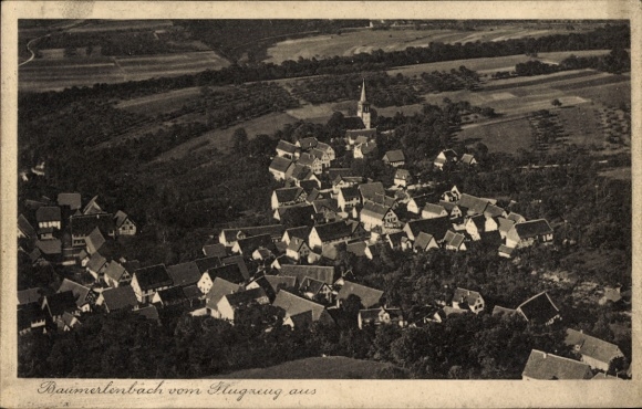 Postcard Baumerlenbach Öhringen in the Hohenlohe district, aerial photograph