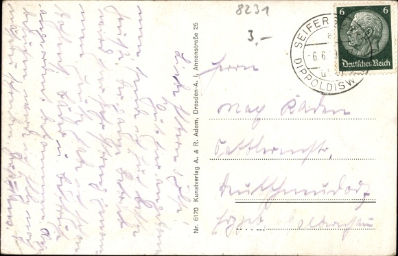 Postcard Seifersdorf Dippoldiswalde in the Eastern Ore Mountains, convalescent home charity