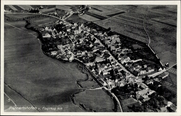 Postcard Rennertshofen, aerial photograph