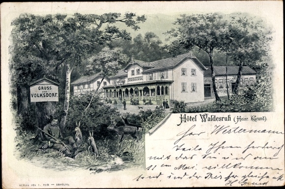 litho Hamburg Wandsbek Volksdorf, Hotel Waldesruh
