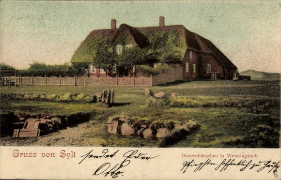 Postcard Wenningstedt Braderup on Sylt, farmhouse in Wenningstedt