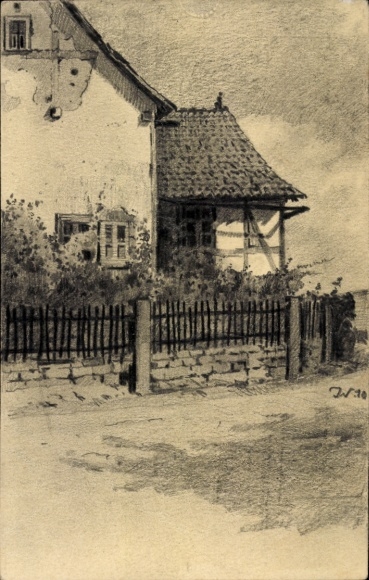 Ręcznie malowany artysta KP Hans Wiegand, szkoła w Düsseldorfie, gospodarstwo Schwälmer