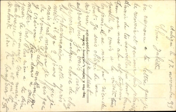 Postcard Sarthe France, Father Quéru and Lady Chantepie