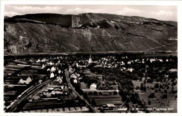 Postcard Pünderich on the Mosel, aerial photograph