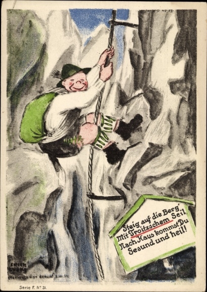 Artist PC Lüdke, E., Berlin Tempelhof, rope and cable works F. Troitzsch, mountaineer
