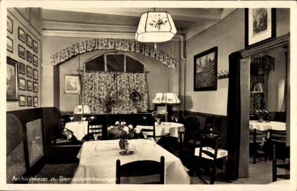 Ak Jena in Thüringen, Burgkeller-Gaststätten, Archivzimmer mit Bismarckerinnerungen