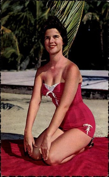 8 old Postcard swimwear ladies, various views