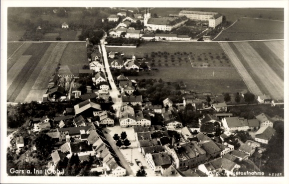 Ak Gars am Inn Oberbayern, Fliegeraufnahme