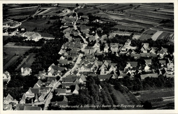 Postcard Schutterwald Ortenaukreis, aerial photograph