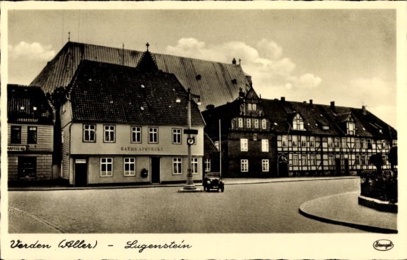 Postcard Verden an der Aller, Lugenstein, Apotkehe