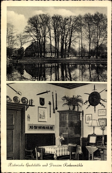 Postcard Addenstorf in Lower Saxony, historic restaurant and pension Rockenmühle