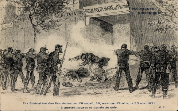 Ak-Egzekucja dominikanów z Arcueil 1871