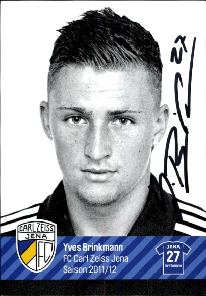 Autogrammkarte Fußballer Yves Brinkmann, FC Carl Zeiss Jena, Autogramm