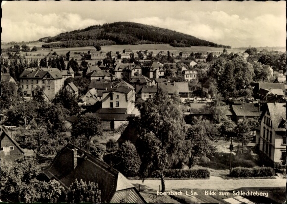 Postcard Ebersbach in Saxony, view to the Schlechteberg