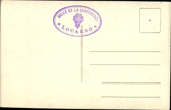 Postcard Locarno Conference, 5-16 October 1925, Benito Mussolini, Chamberlain, Stresemann, Skrzynski