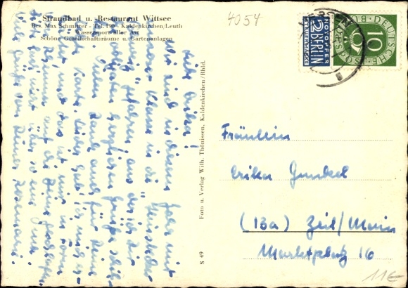 Postcard Kaldenkirchen Nettetal on the Lower Rhine, lido and restaurant Wittsee
