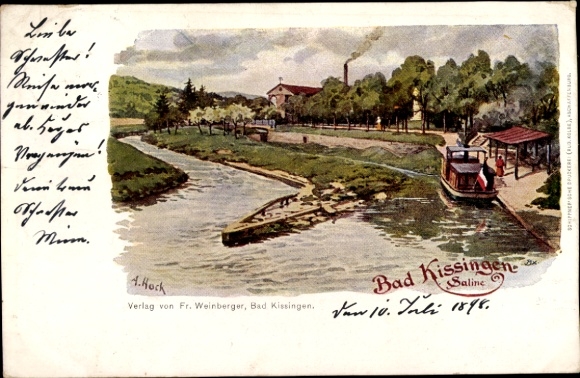 Kunstenaar Ak Hock, D., Bad Kissingen Neder-Franken Beieren, Saline