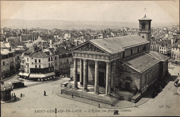 CPA Saint Germain et Laye Yvelines, Église et vue prise du Château