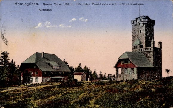 Postcard Seebach in Baden Black Forest, Hornisgrinde, New Tower, Kurhaus