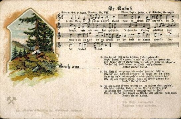 31 individual song cards, Anton Günther