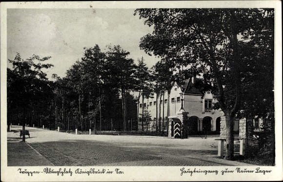 Postcard Königsbrück in Upper Lusatia, military training area, main entrance to the new camp