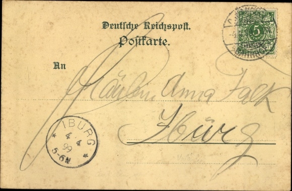 Chromo-Litho Lemförde in Lower Saxony, Hanover. mountain house, garden