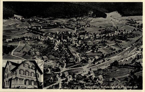 Ak Waldachtal im Schwarzwald, Vogelperspektive, Häuser, Landschaft, Gasthaus Zum Anker