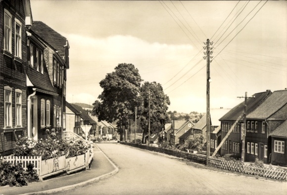 Postcard Willmersdorf Herschdorf in Thuringia, street section, residential buildings, city view