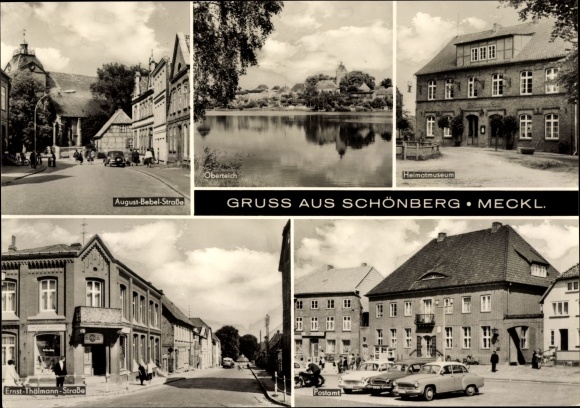PC Schönberg in Mecklenburg, August-Bebel-Strasse, Oberteich, local history museum, Ernst-Thälmann-Strasse