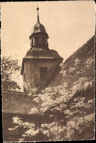 Postcard Ketzür Butzow in Havelland, church tower