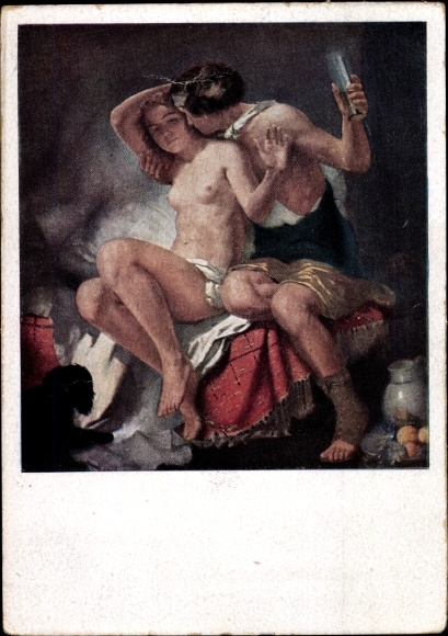 Artist PC troupe, Karl, Bacchus and Ariadne, HDK 285, female nude, wine glass