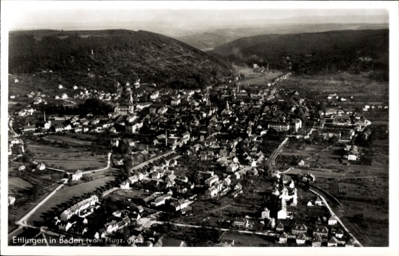 Ansichtkaart Ettlingen Baden, luchtfoto