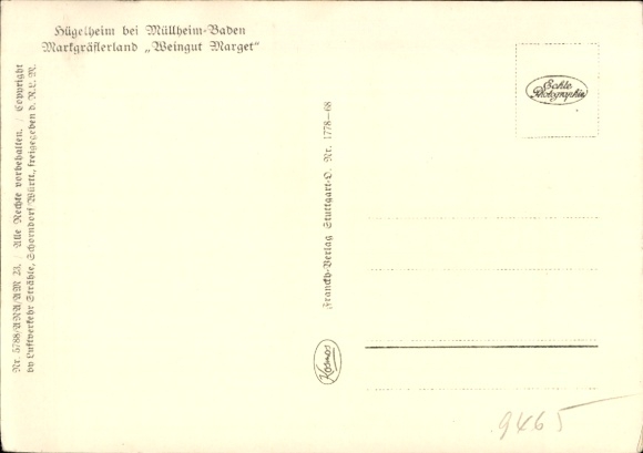 Postcard Hügelheim Müllheim, view of the village with winery, aerial photograph