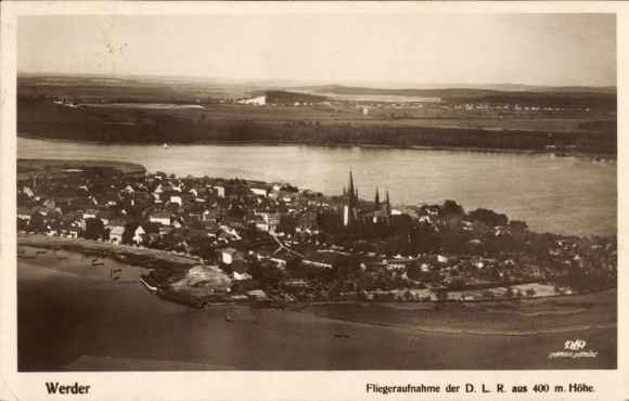 Ak Werder an der Havel, Fliegeraufnahme der D.L.R. aus 400 m. Höhe.