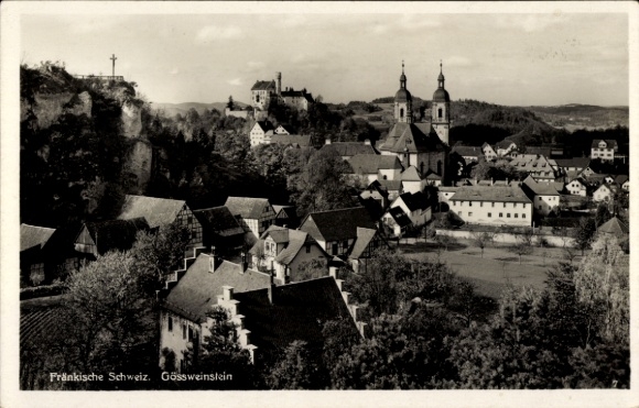 Ak Gößweinstein in Opper-Franken, gedeeltelijk zicht, kerktorens