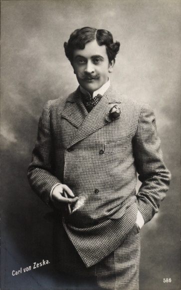 PC actor Carl von Zeska, Burgtheater Vienna, portrait, cigarette, autograph