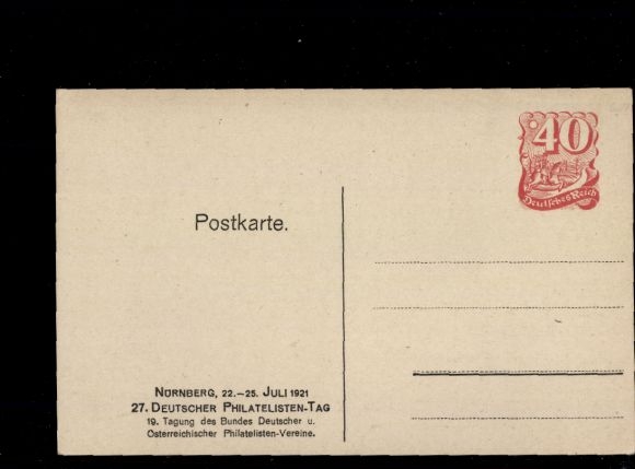 Postwaardestuk Ak PP 52 C1 01, 27e Duitse Filatelistendag 1921
