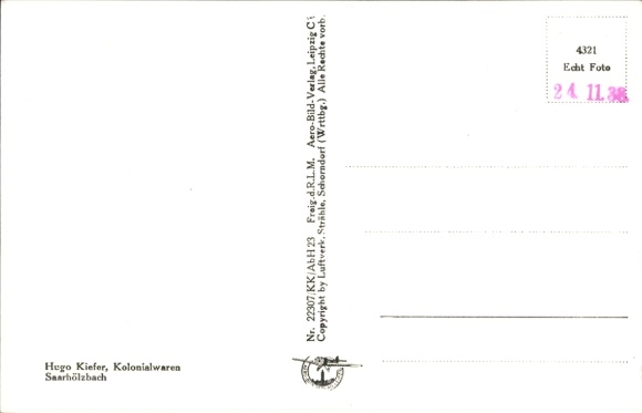 Postcard Saarhölzbach Mettlach in Saarland, aerial photograph